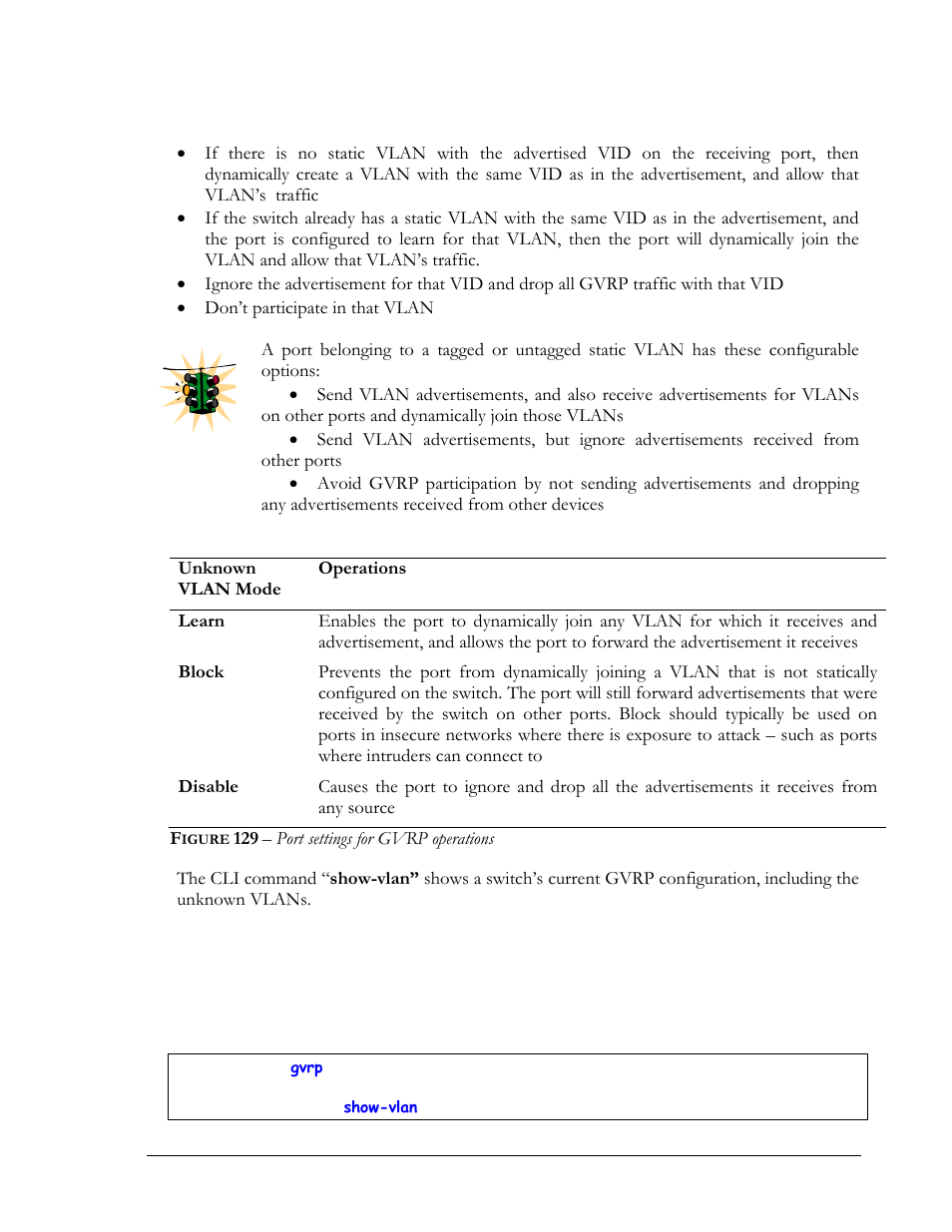 Igure, Port settings for gvrp operations | GarrettCom MNS-6K 4.1.4 User Manual | Page 234 / 364