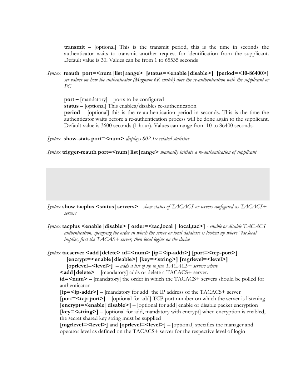 Chapter 9 – access using tacacs | GarrettCom MNS-6K 4.1.4 User Manual | Page 291 / 364