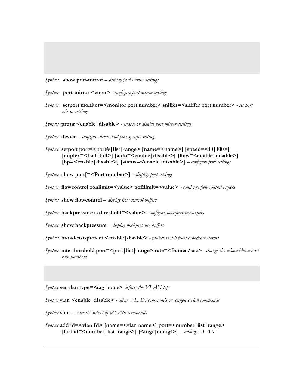 Chapter 10 – port mirroring and setup, Chapter 11 - vlan | GarrettCom MNS-6K 4.1.4 User Manual | Page 292 / 364