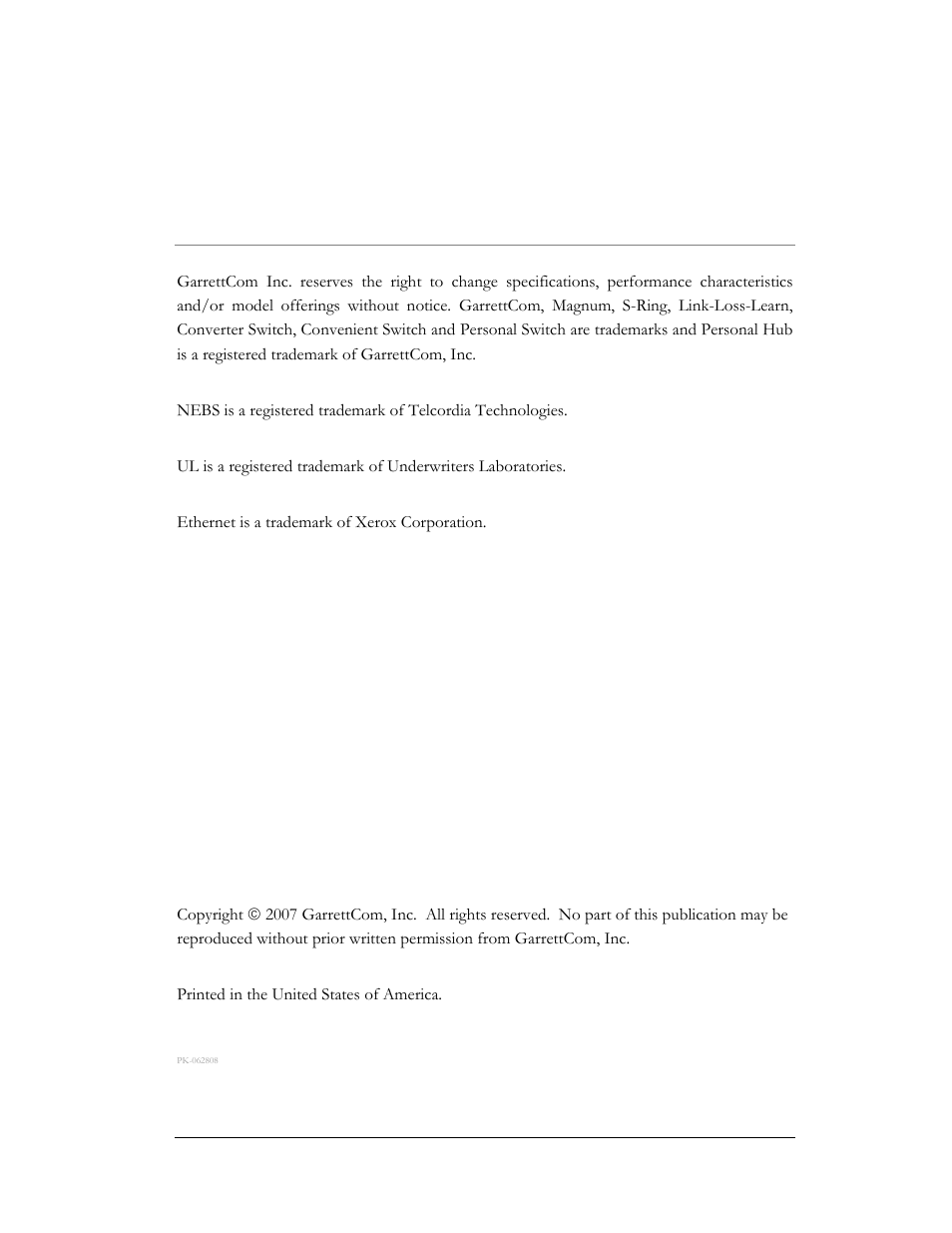 Trademarks | GarrettCom MNS-6K 4.1.4 User Manual | Page 3 / 364