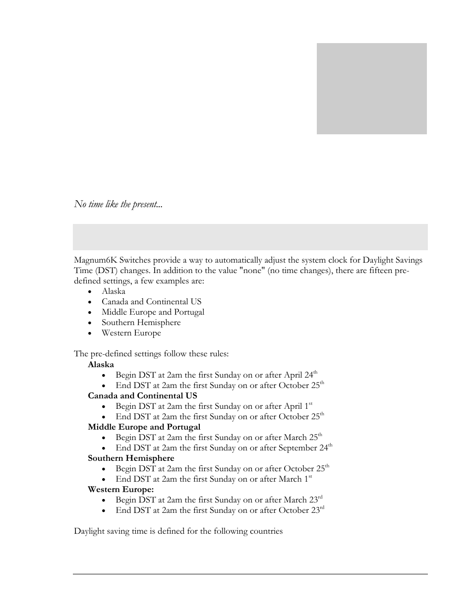 Appendix 3 - daylight savings, Daylight savings time, Appendix | GarrettCom MNS-6K 4.1.4 User Manual | Page 327 / 364