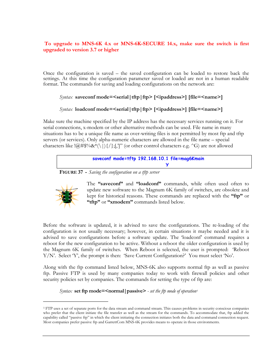 Igure, Saving the configuration on a tftp server | GarrettCom MNS-6K 4.1.4 User Manual | Page 56 / 364