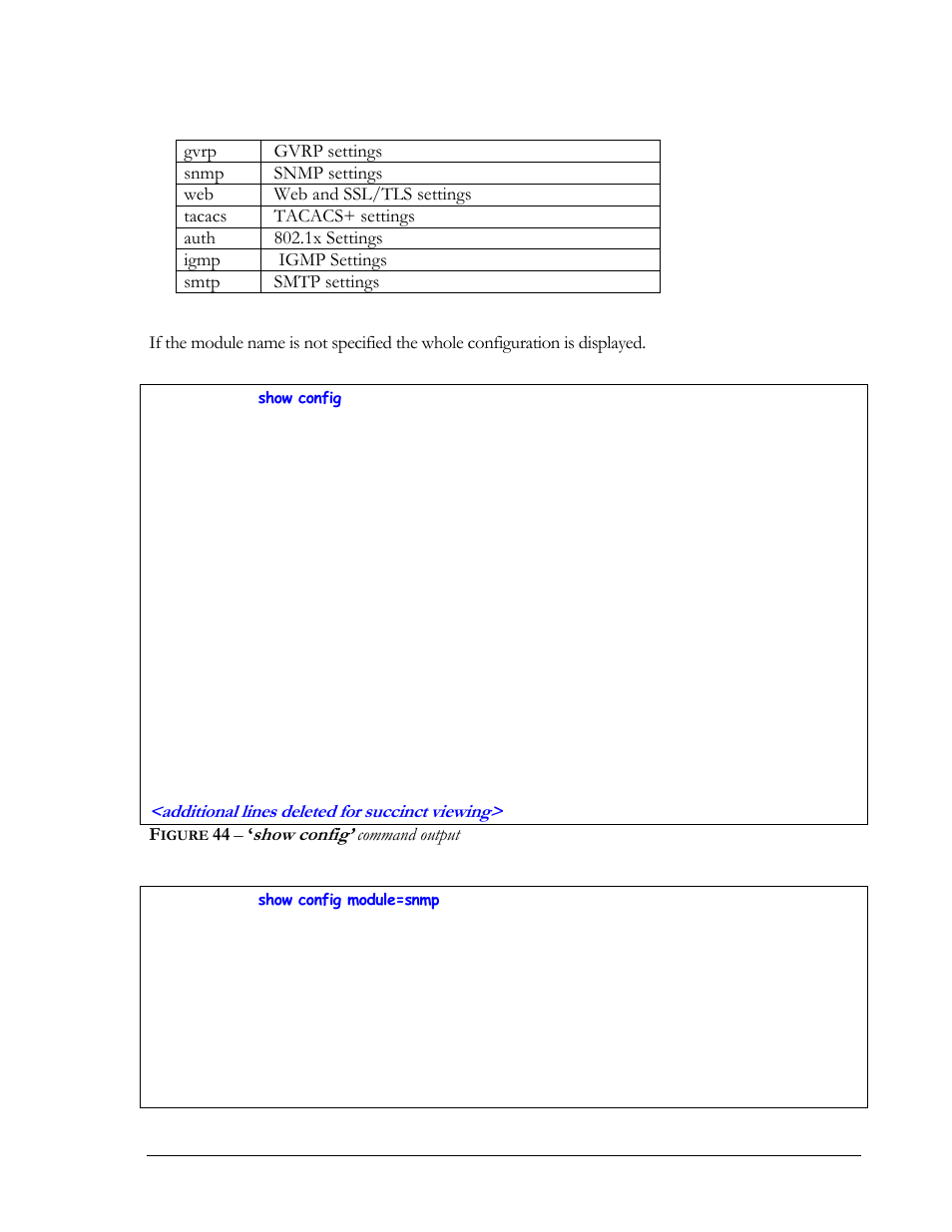 Igure, Show config, Command output | GarrettCom MNS-6K 4.1.4 User Manual | Page 64 / 364