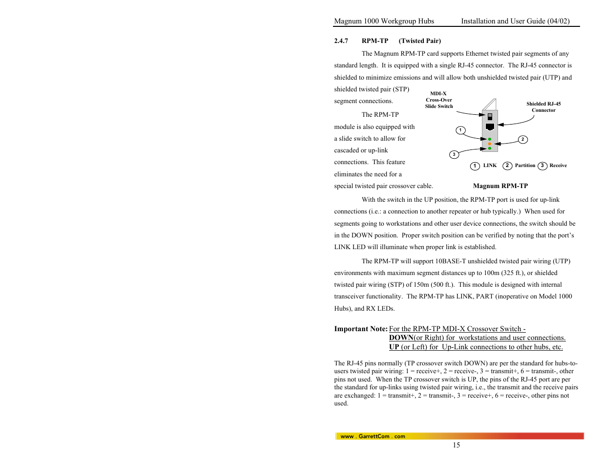 GarrettCom 1008 User Manual | Page 21 / 44