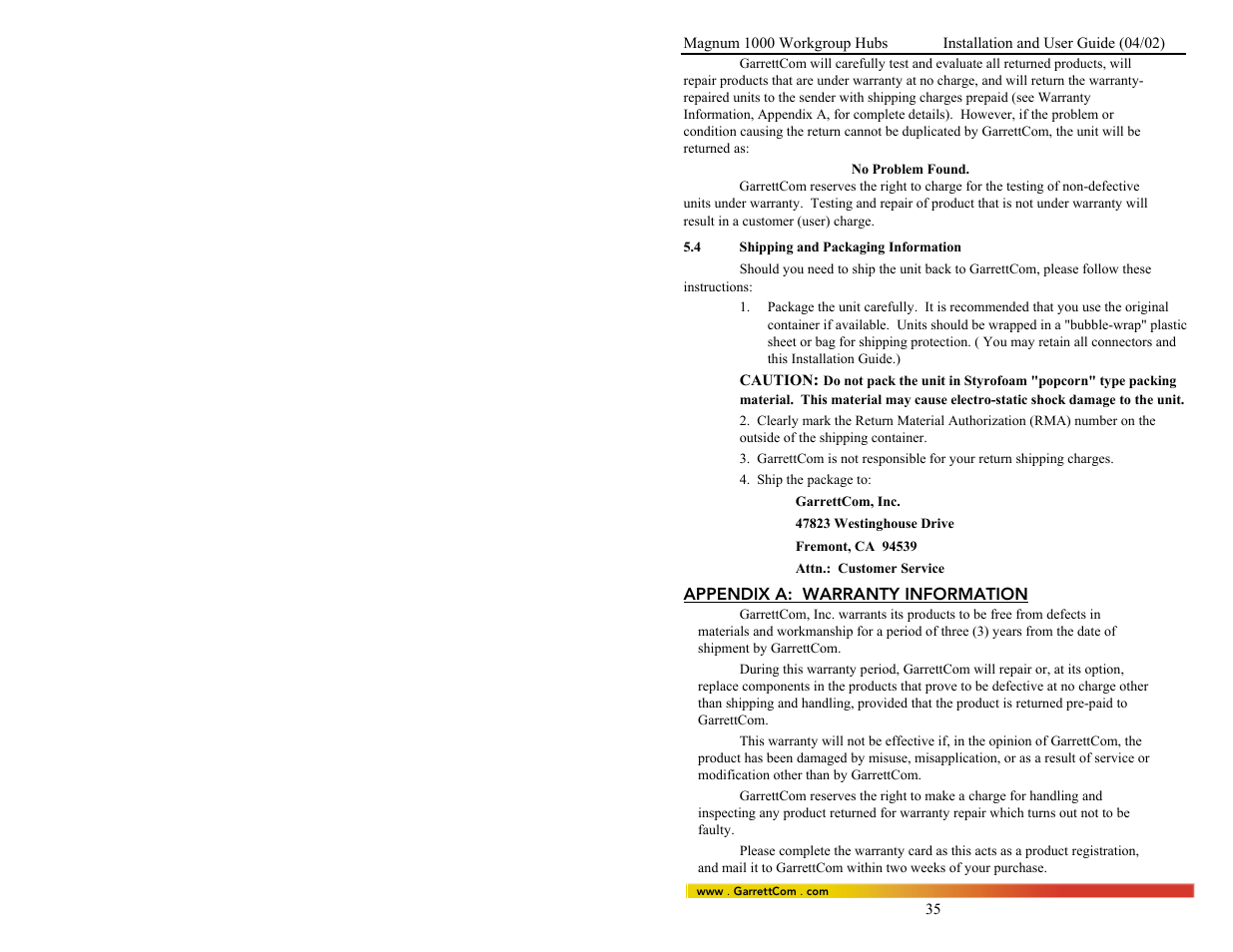 GarrettCom 1008 User Manual | Page 41 / 44