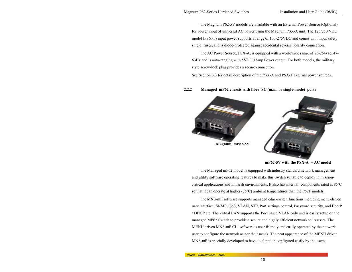 GarrettCom P62-Series User Manual | Page 14 / 37