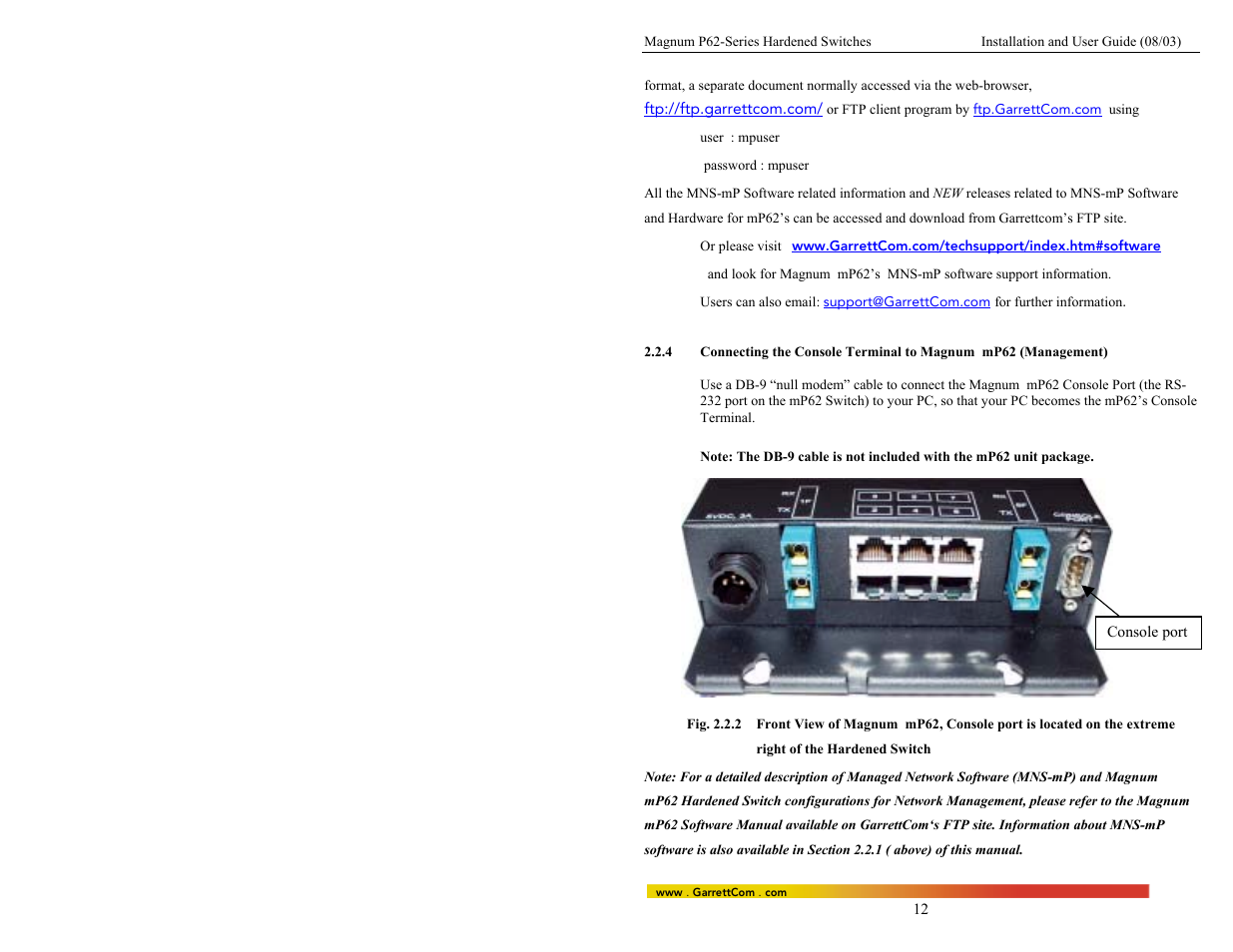 GarrettCom P62-Series User Manual | Page 16 / 37