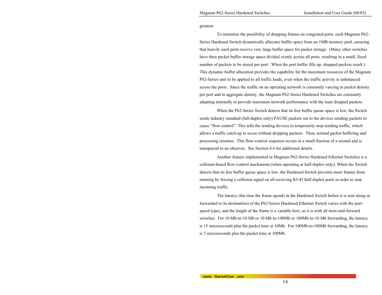 GarrettCom P62-Series User Manual | Page 18 / 37