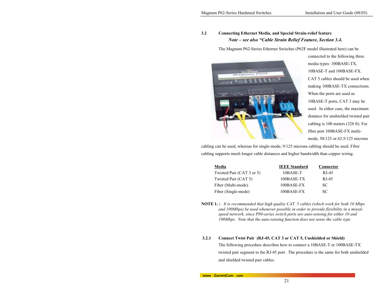 GarrettCom P62-Series User Manual | Page 25 / 37