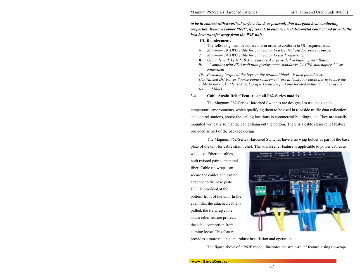 GarrettCom P62-Series User Manual | Page 31 / 37