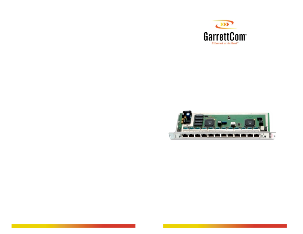 GarrettCom Hubs User Manual | 12 pages