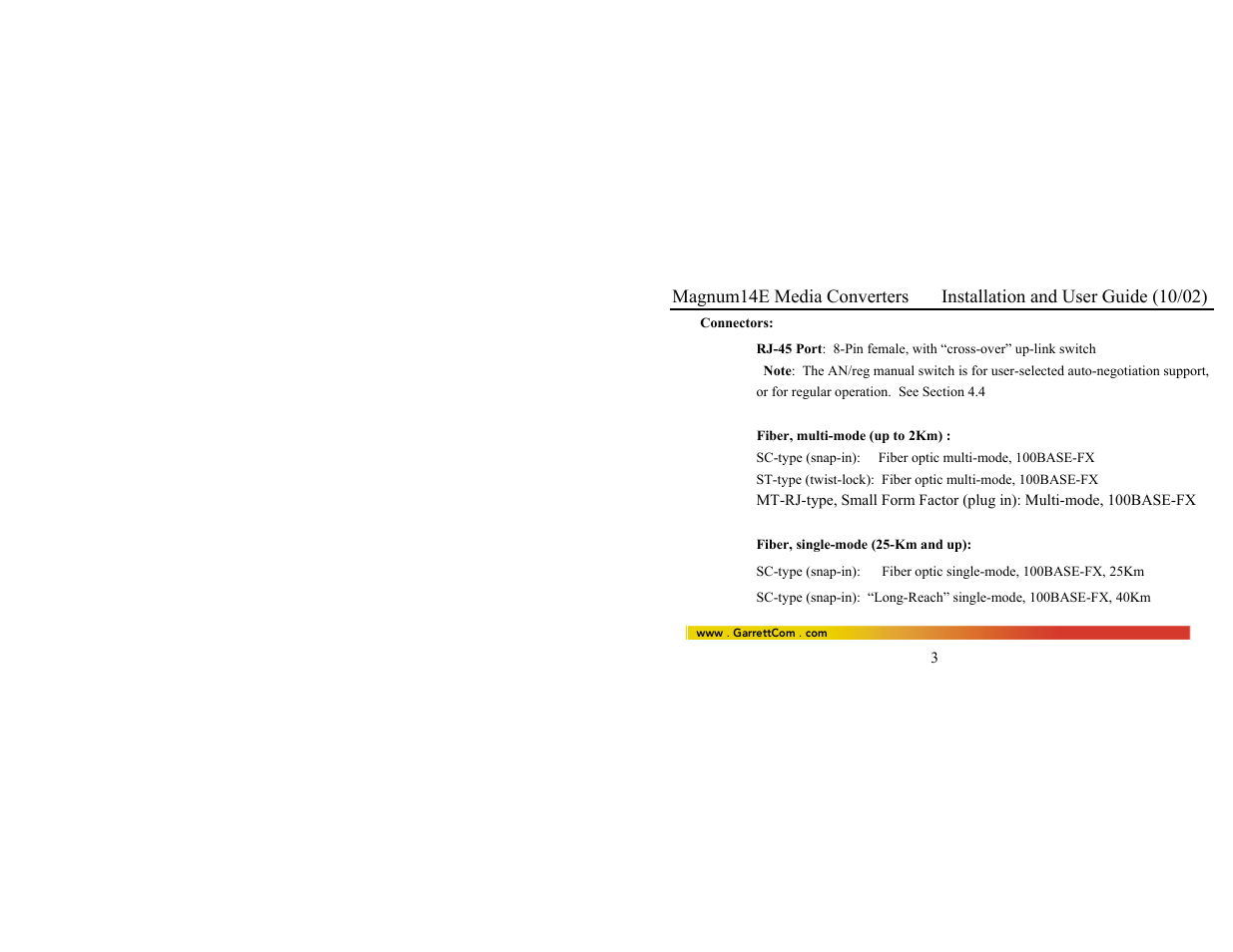 GarrettCom 14E User Manual | Page 11 / 66