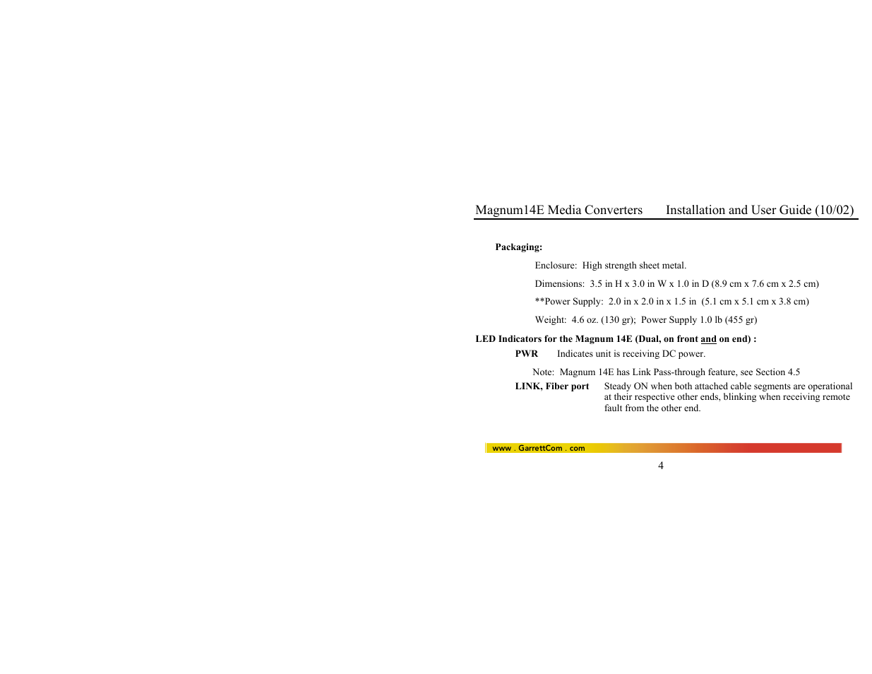 GarrettCom 14E User Manual | Page 12 / 66