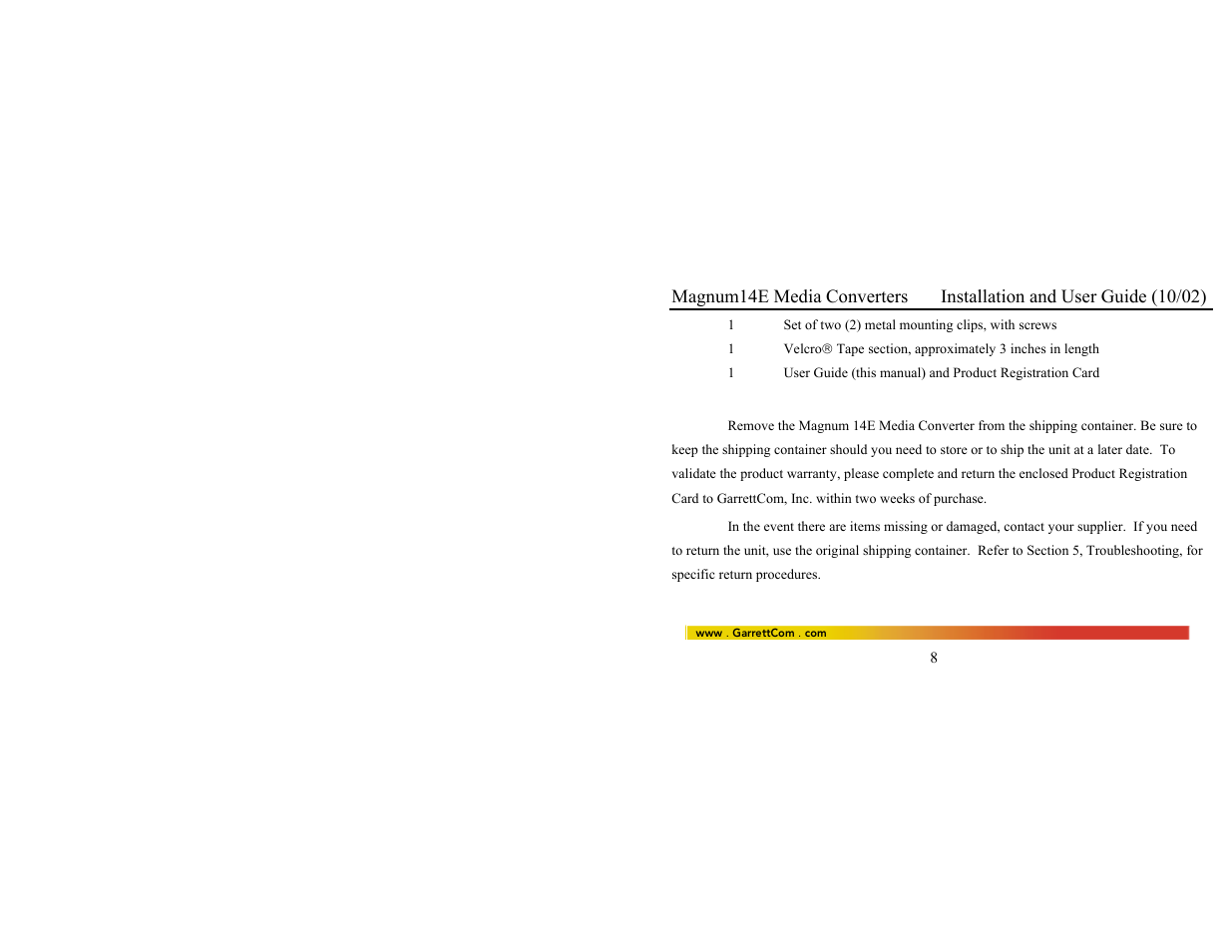 GarrettCom 14E User Manual | Page 16 / 66