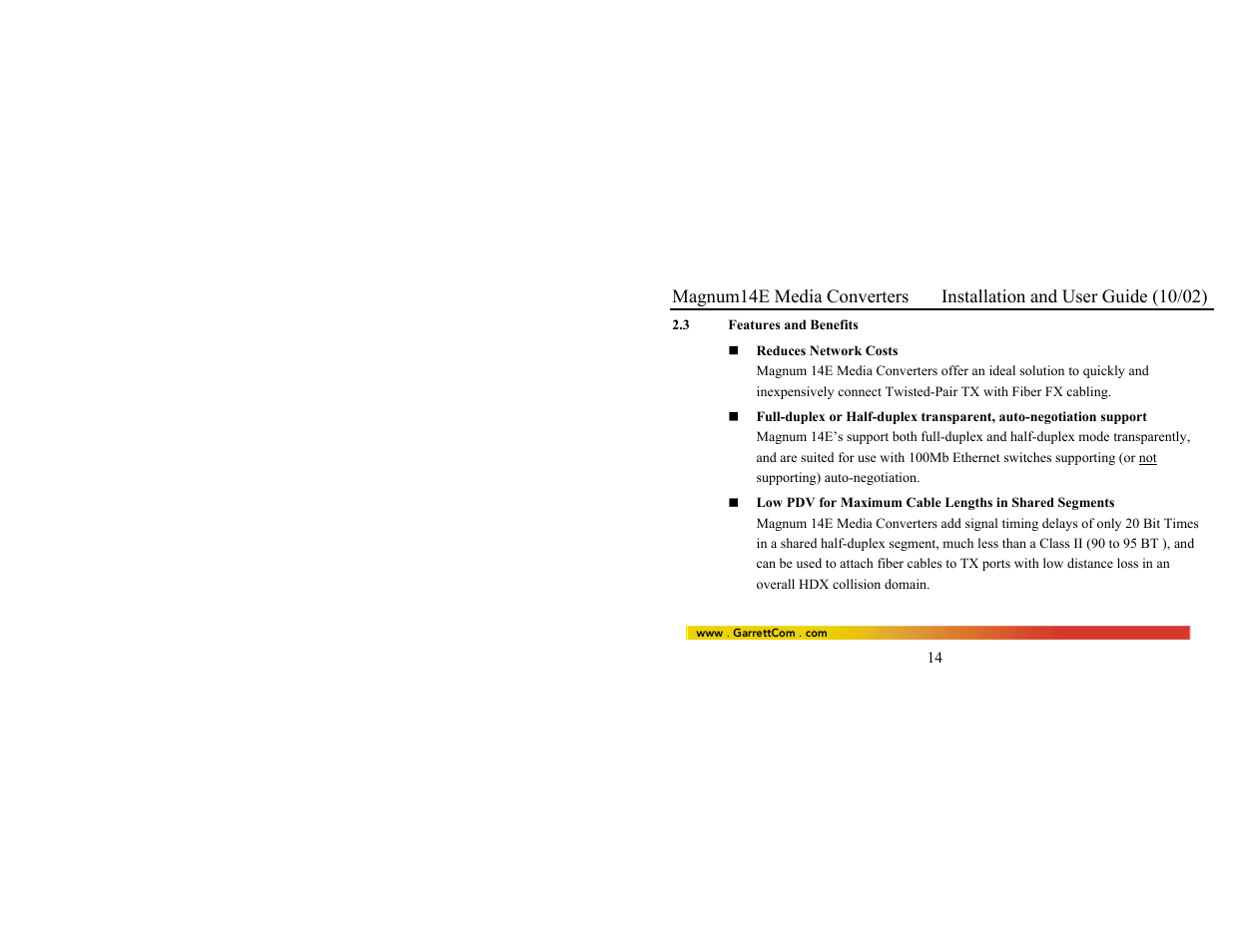 GarrettCom 14E User Manual | Page 22 / 66