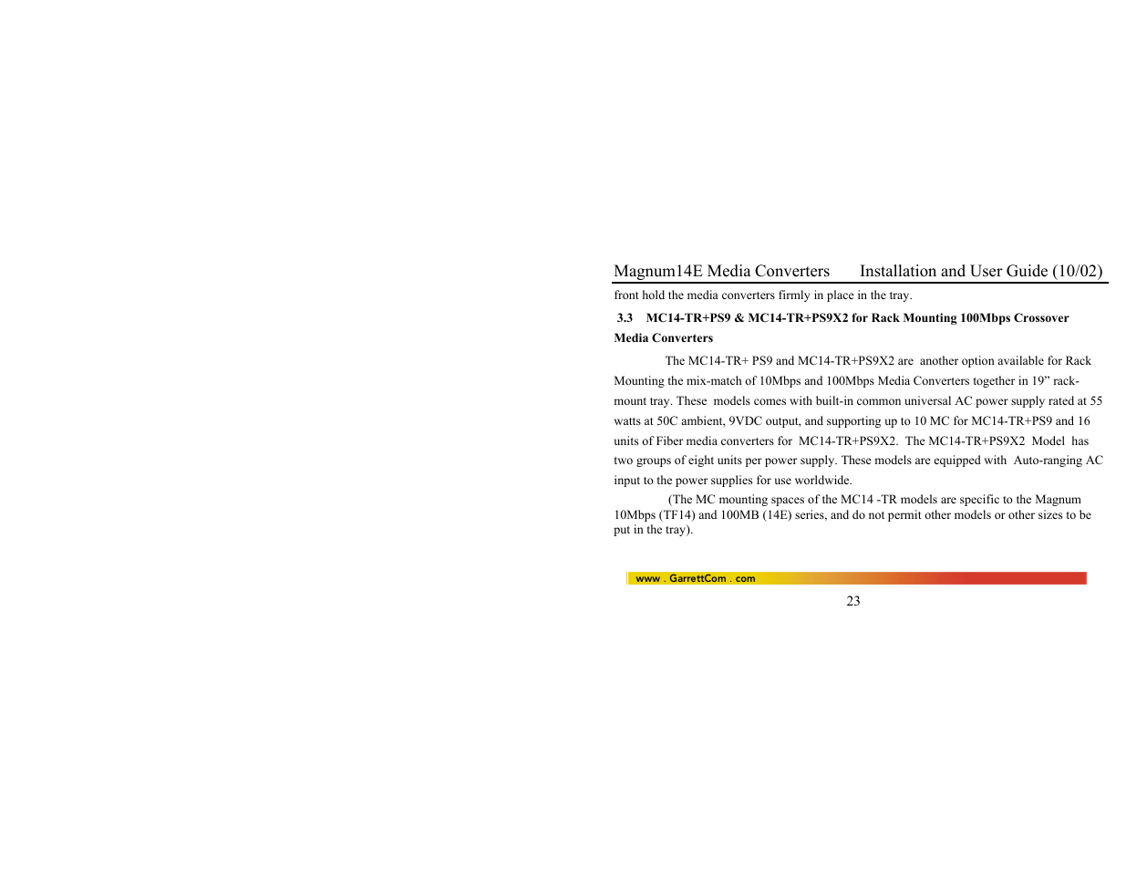 GarrettCom 14E User Manual | Page 31 / 66