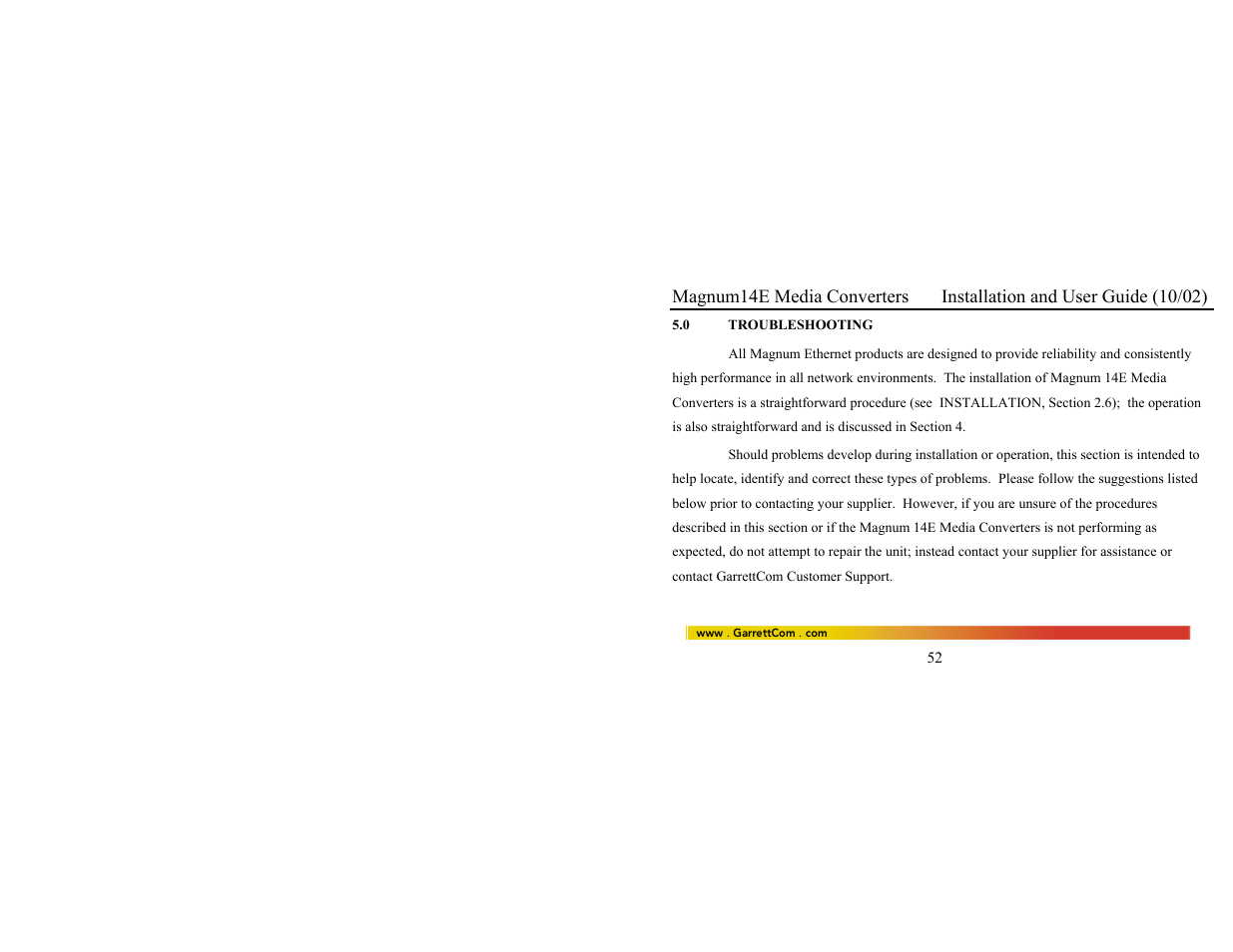 GarrettCom 14E User Manual | Page 60 / 66