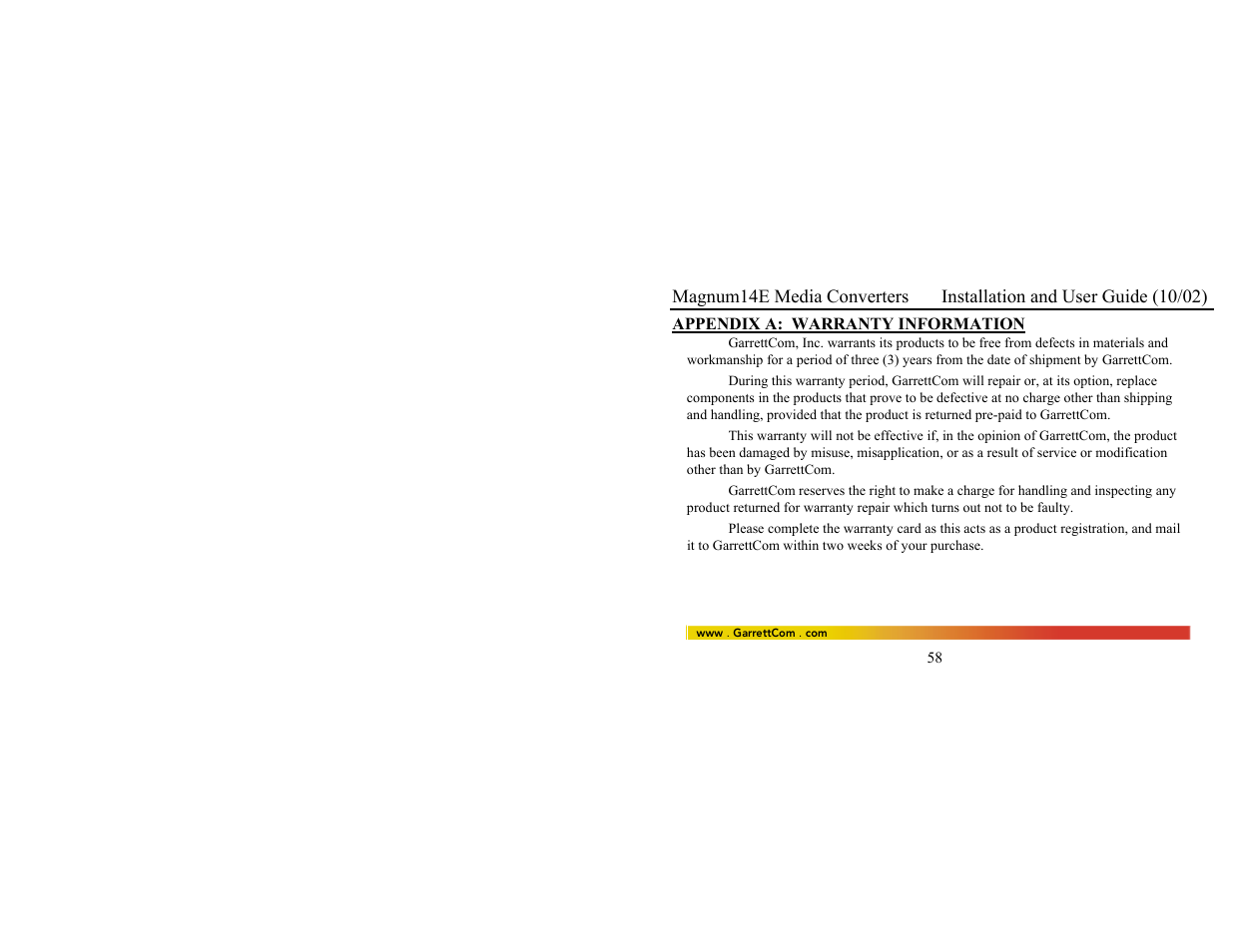 GarrettCom 14E User Manual | Page 66 / 66