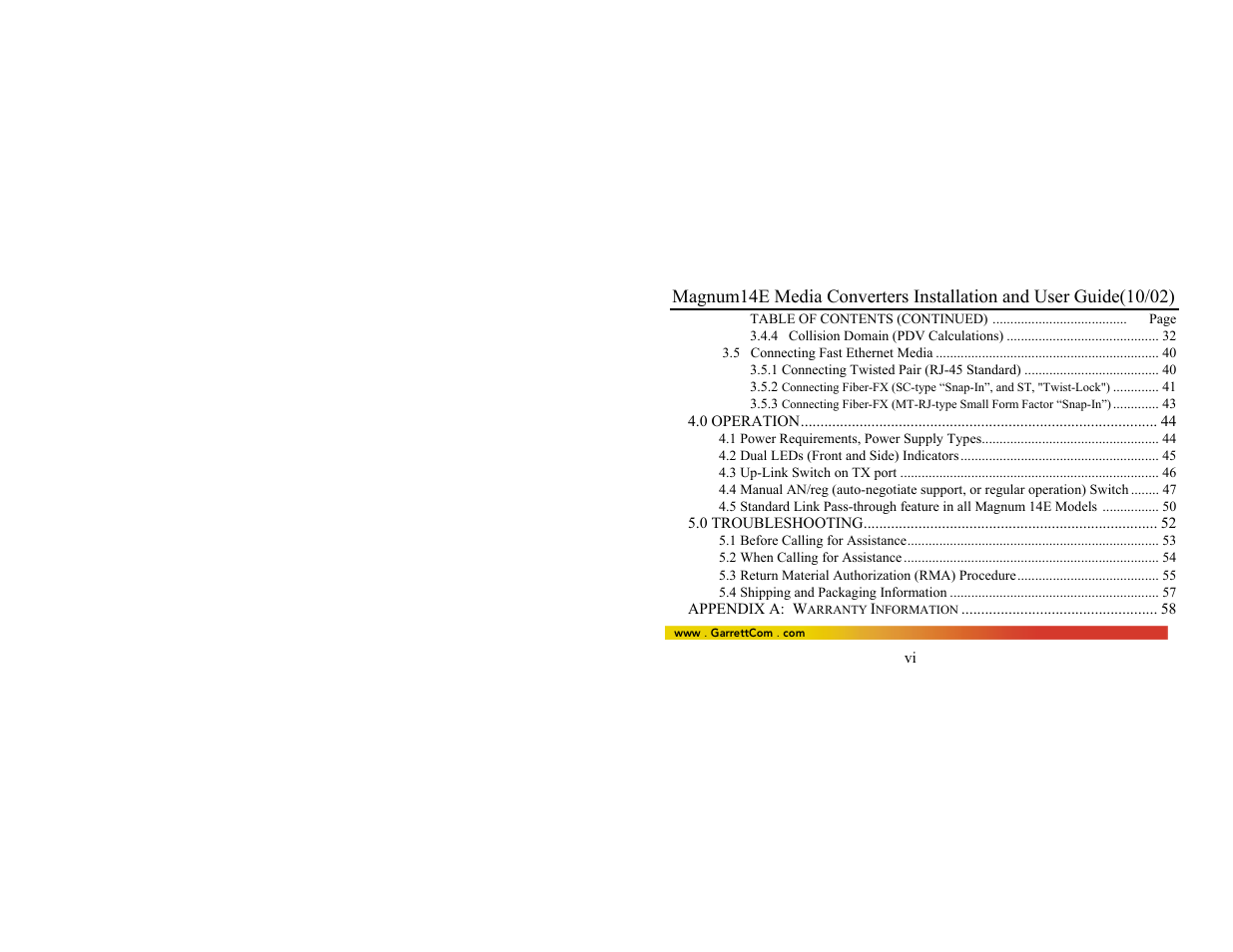 GarrettCom 14E User Manual | Page 7 / 66