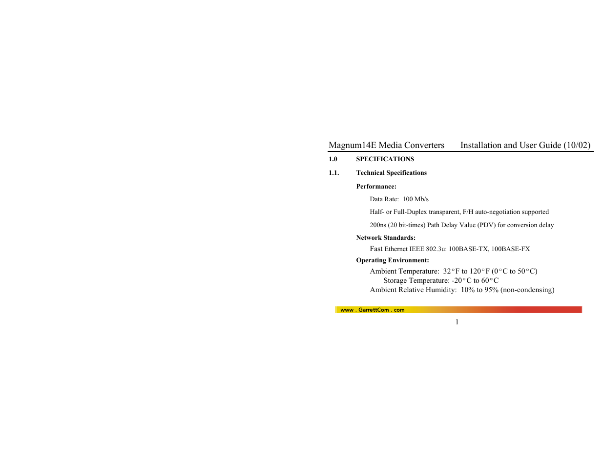 GarrettCom 14E User Manual | Page 9 / 66