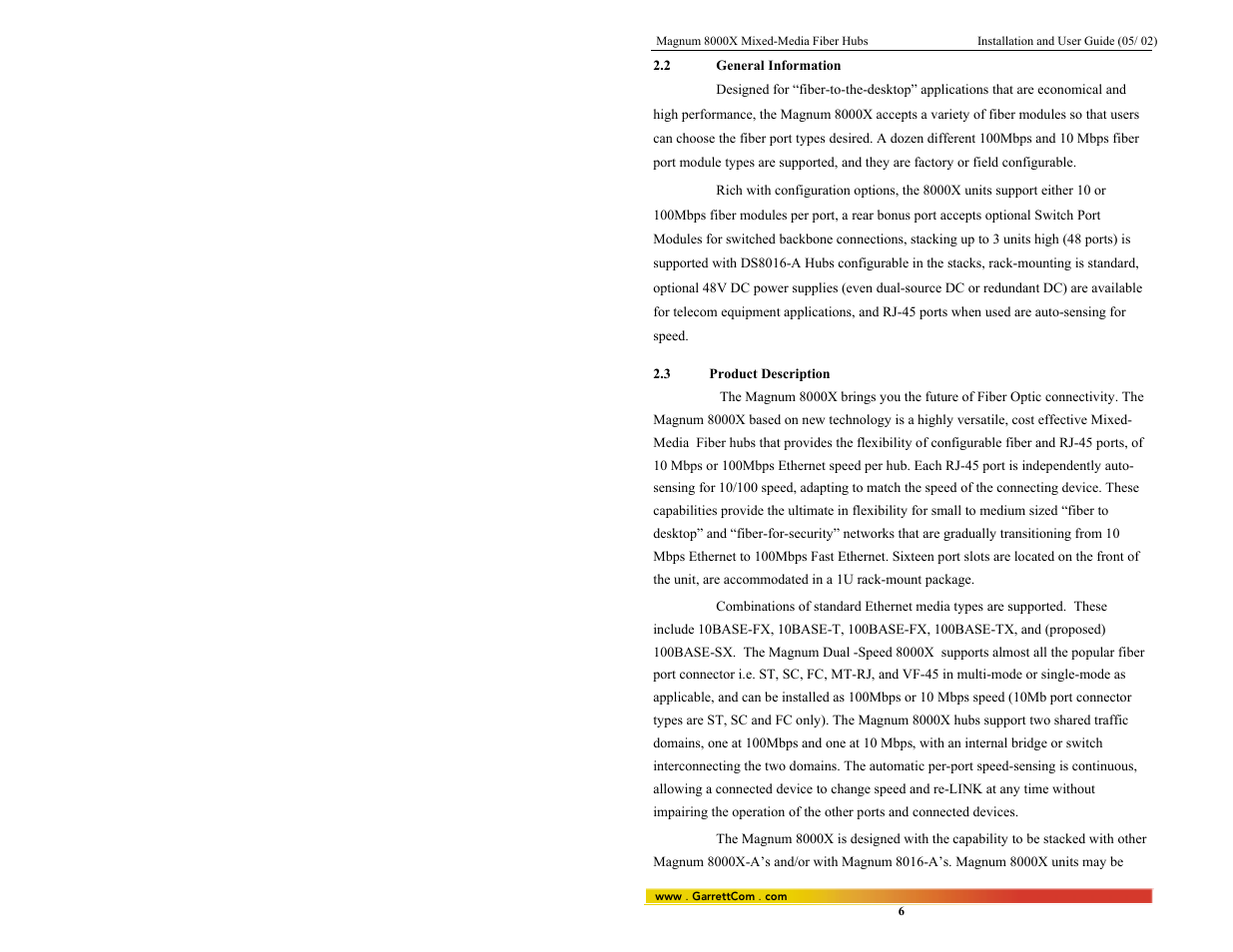GarrettCom 8000X User Manual | Page 13 / 63