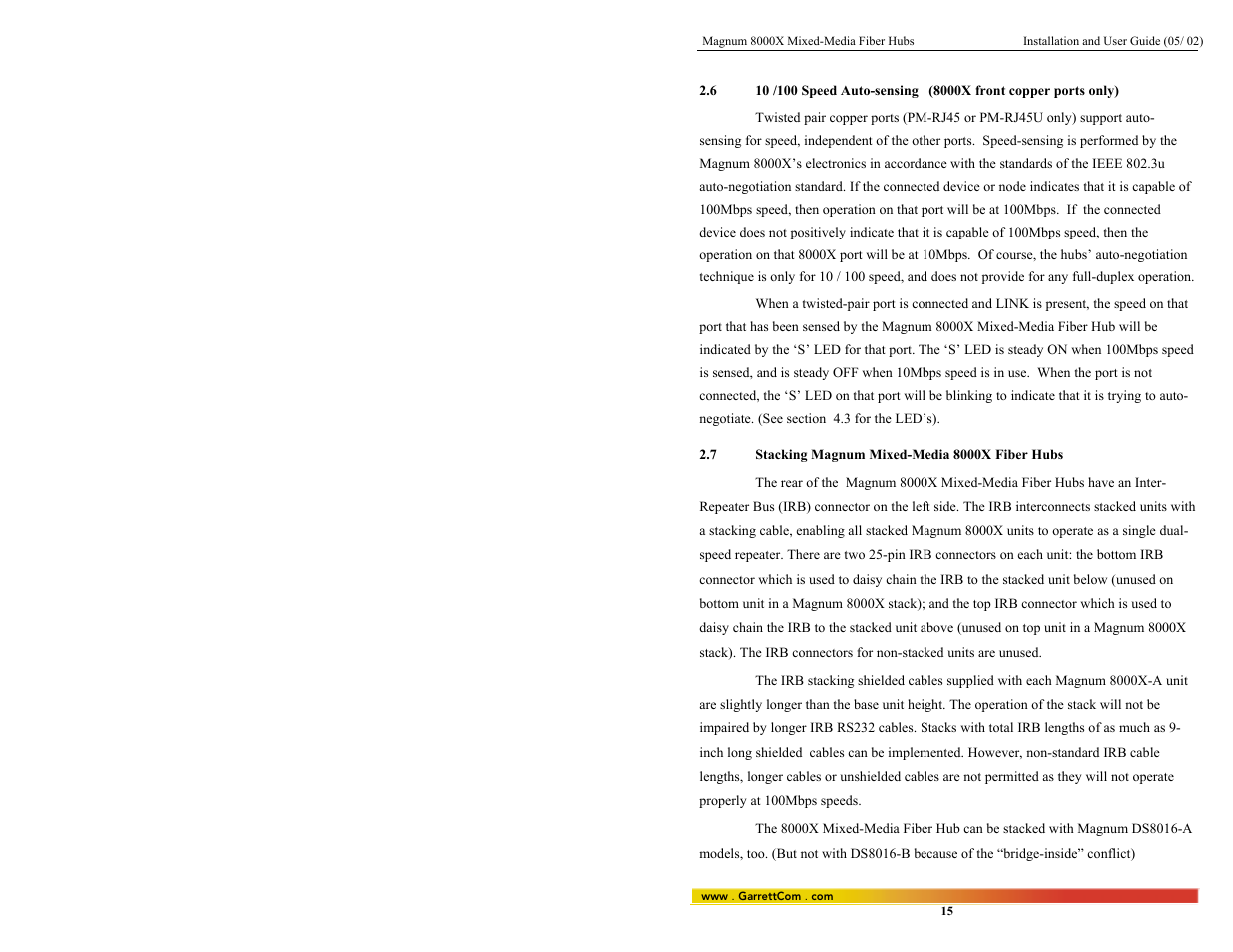 GarrettCom 8000X User Manual | Page 22 / 63