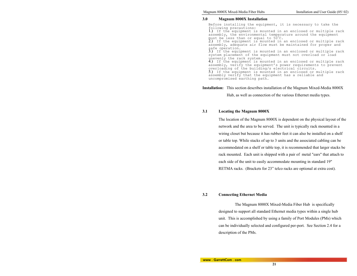 GarrettCom 8000X User Manual | Page 28 / 63