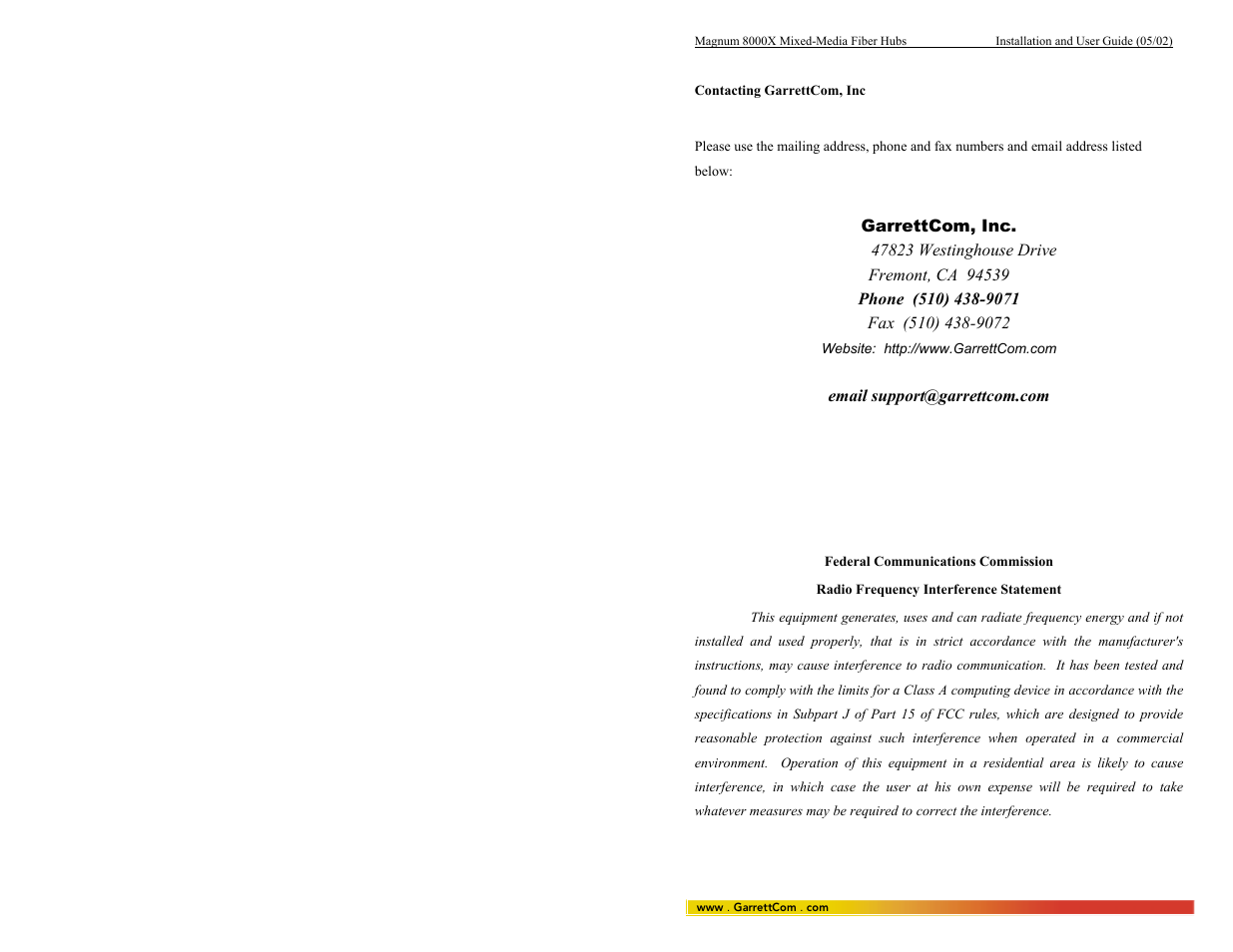 GarrettCom 8000X User Manual | Page 3 / 63