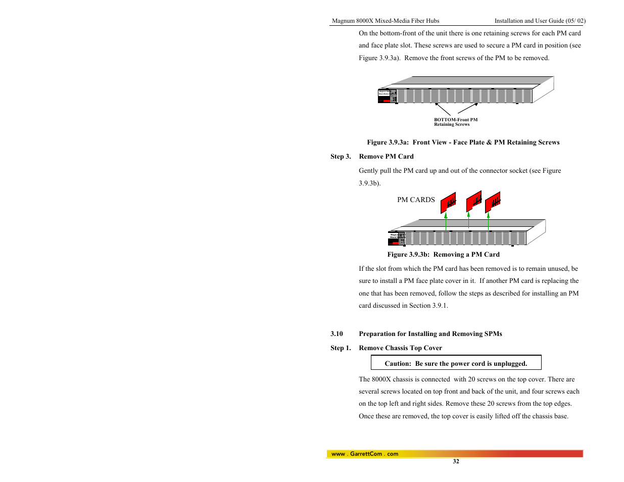Garrett, Pm cards | GarrettCom 8000X User Manual | Page 39 / 63