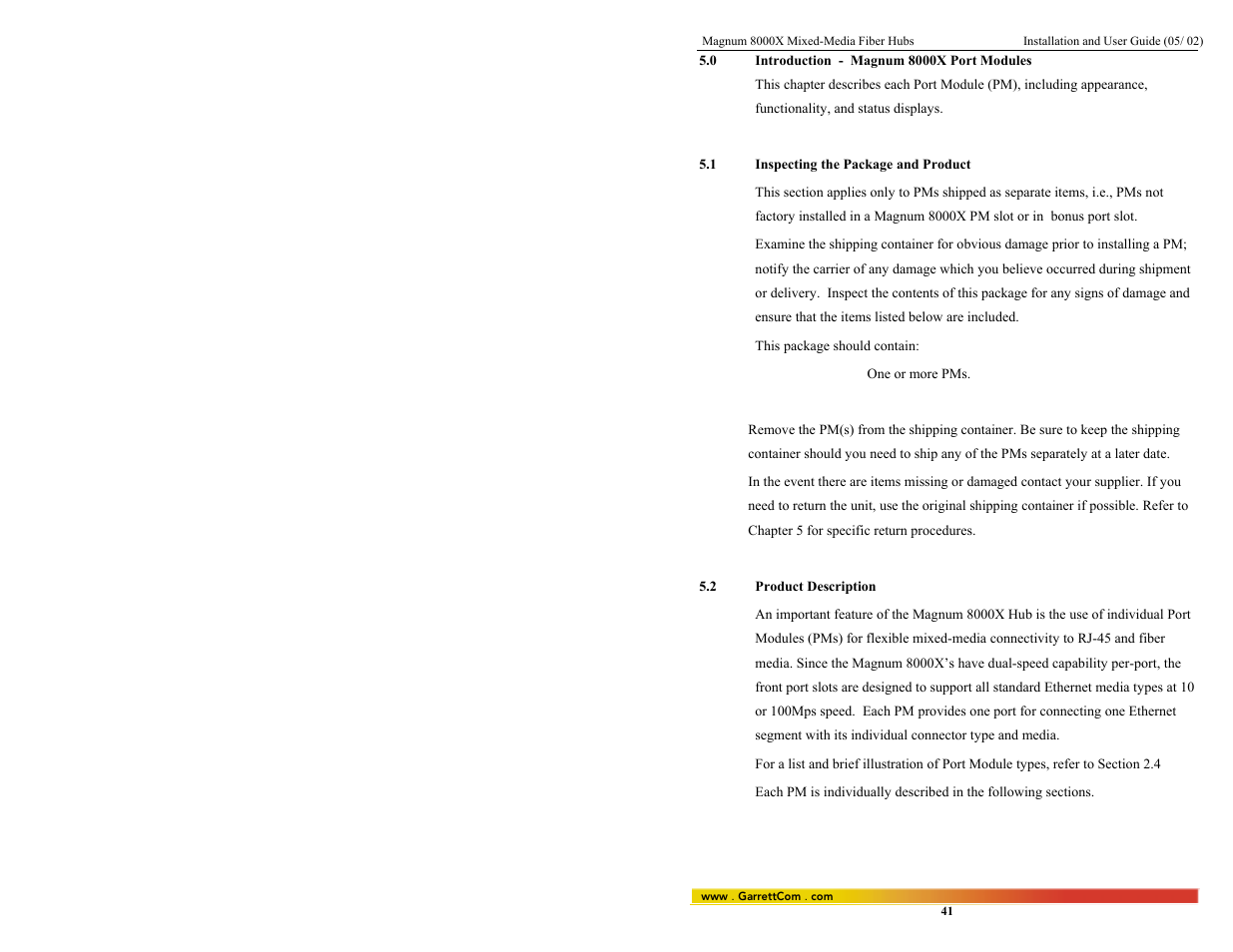 GarrettCom 8000X User Manual | Page 48 / 63