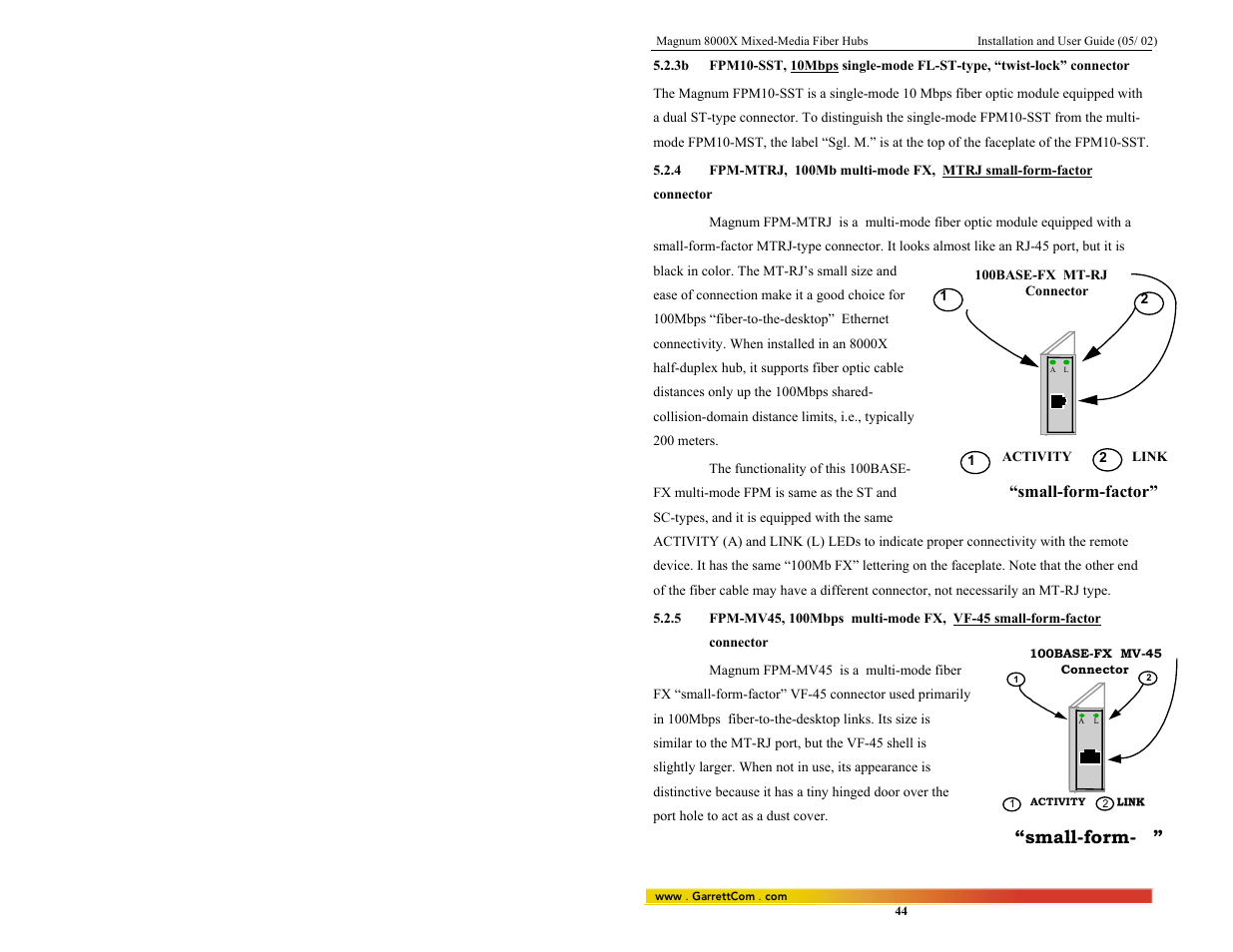 Small-form | GarrettCom 8000X User Manual | Page 51 / 63
