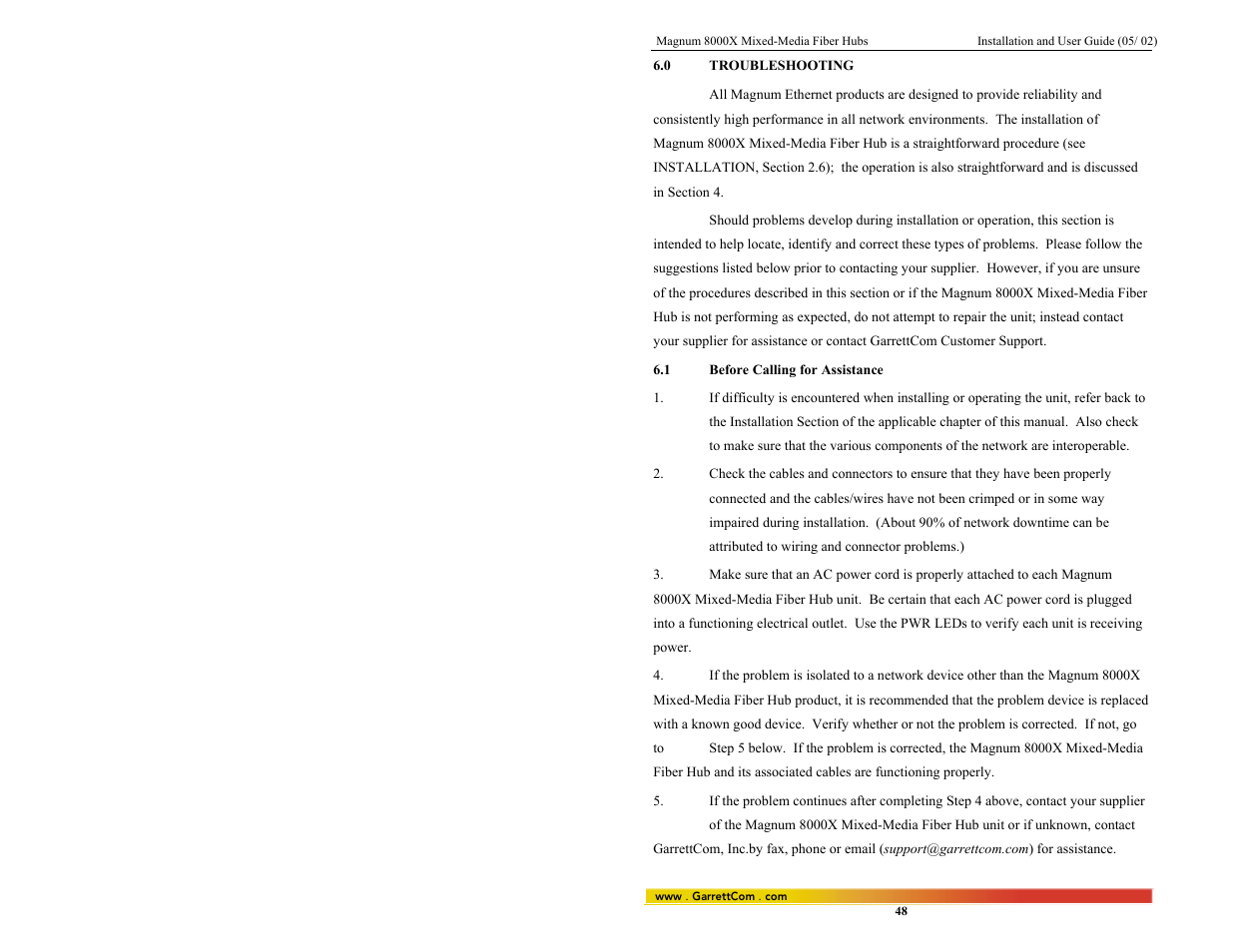 GarrettCom 8000X User Manual | Page 55 / 63