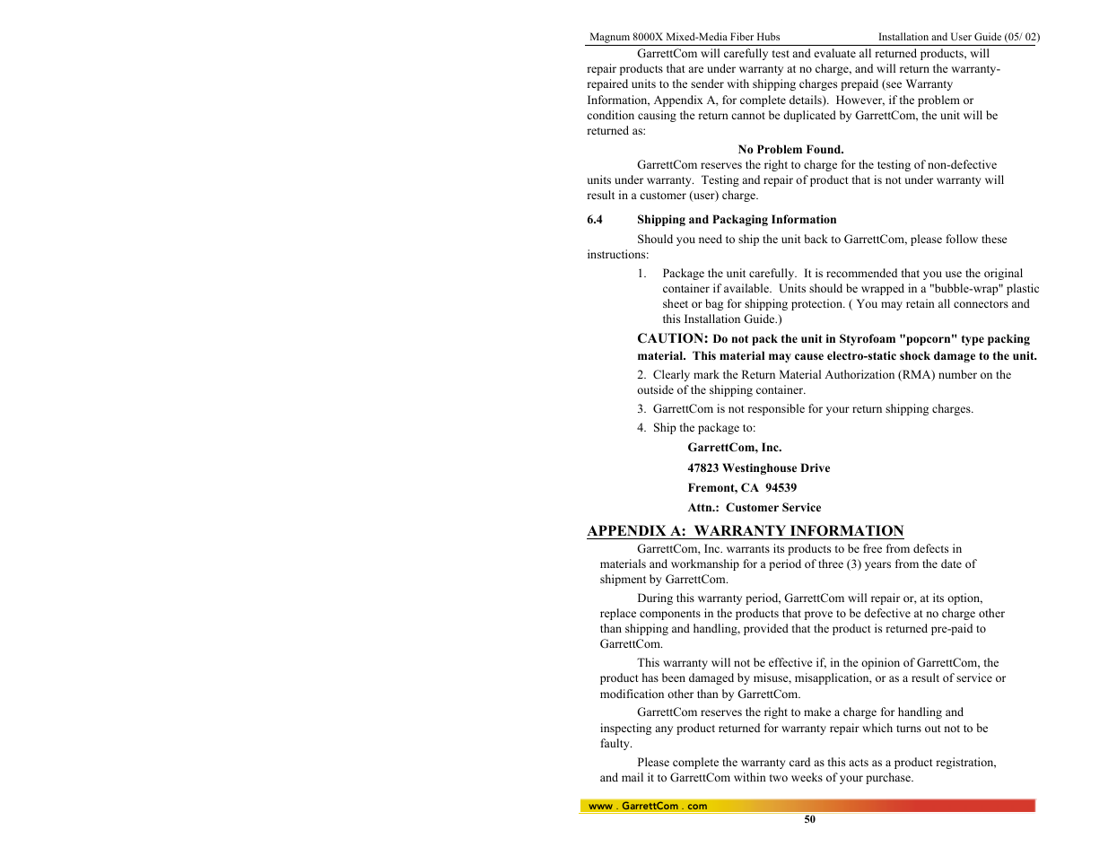 GarrettCom 8000X User Manual | Page 57 / 63