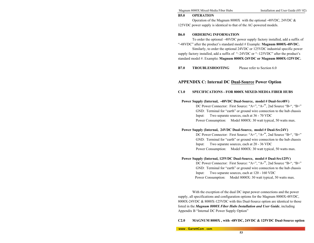 GarrettCom 8000X User Manual | Page 60 / 63