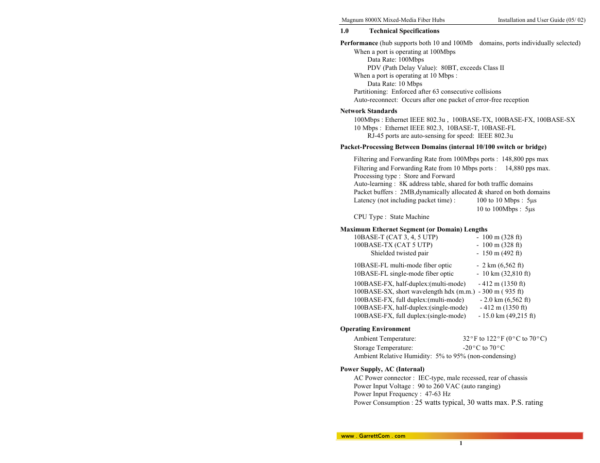 GarrettCom 8000X User Manual | Page 8 / 63