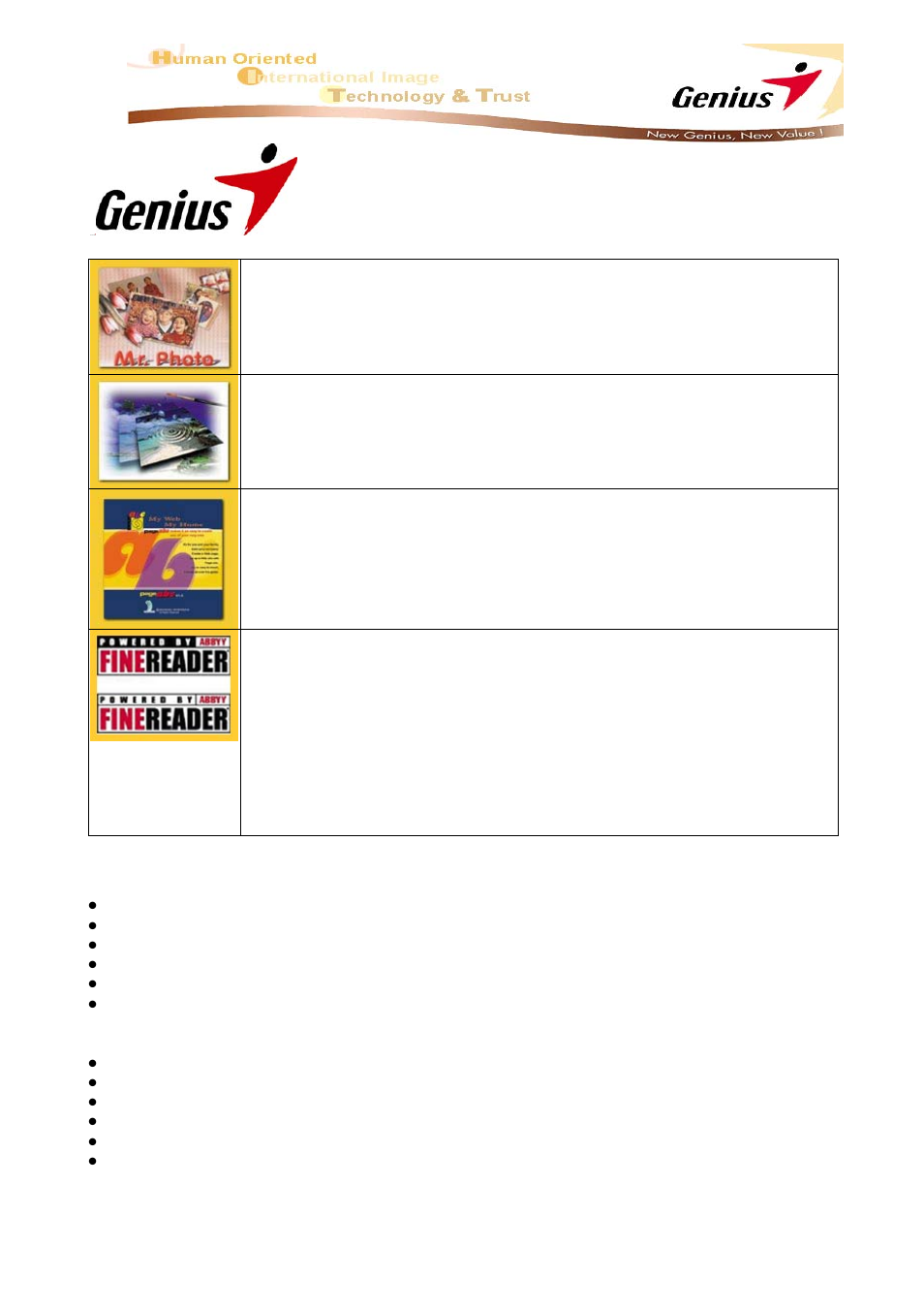 1,200 dpi slim scanner, Colorpage-vivid 1200xe | GENIUS 1200XE User Manual | Page 2 / 3