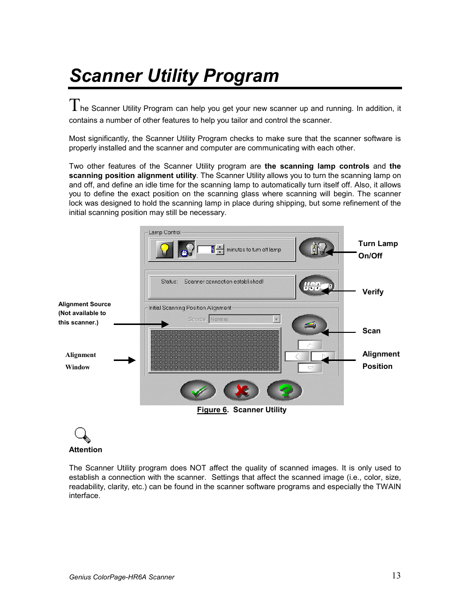 Canner, Tility, Rogram | Scanner utility program t | GENIUS COLORPAGE HR6A User Manual | Page 15 / 33