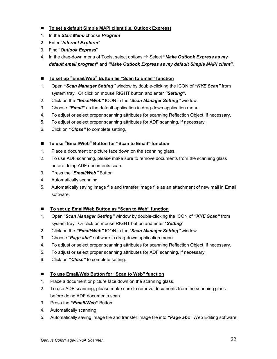 GENIUS COLORPAGE HR6A User Manual | Page 24 / 33