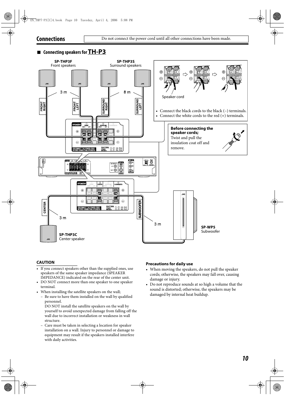 Connections, Th-p3 | GENIUS TH-P7 User Manual | Page 13 / 44