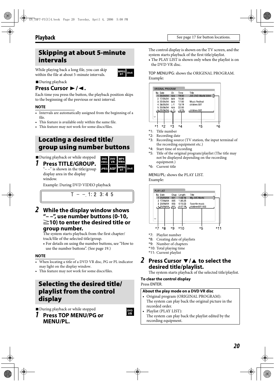 Playback, Press cursor 3 / 2, Press title/group | Press top menu/pg or menu/pl | GENIUS TH-P7 User Manual | Page 23 / 44
