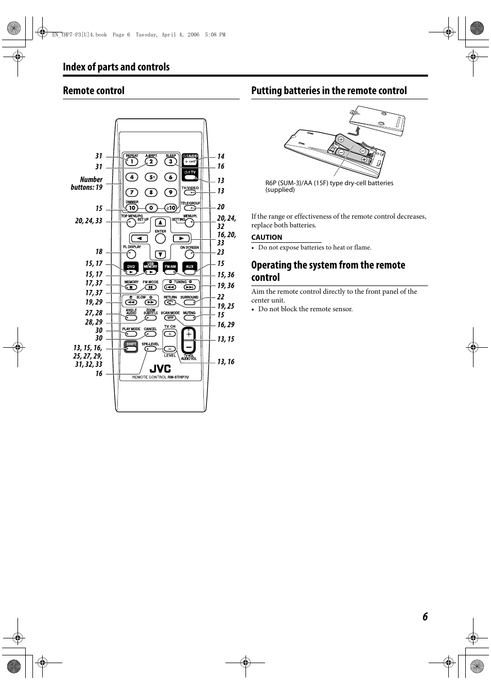 Operating the system from the remote control | GENIUS TH-P7 User Manual | Page 9 / 44