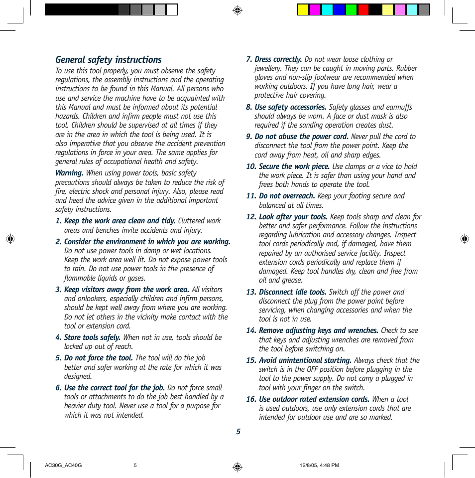 Global Machinery Company AC30G User Manual | Page 5 / 16