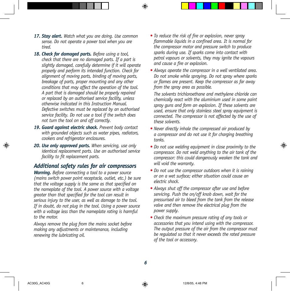 Global Machinery Company AC30G User Manual | Page 6 / 16