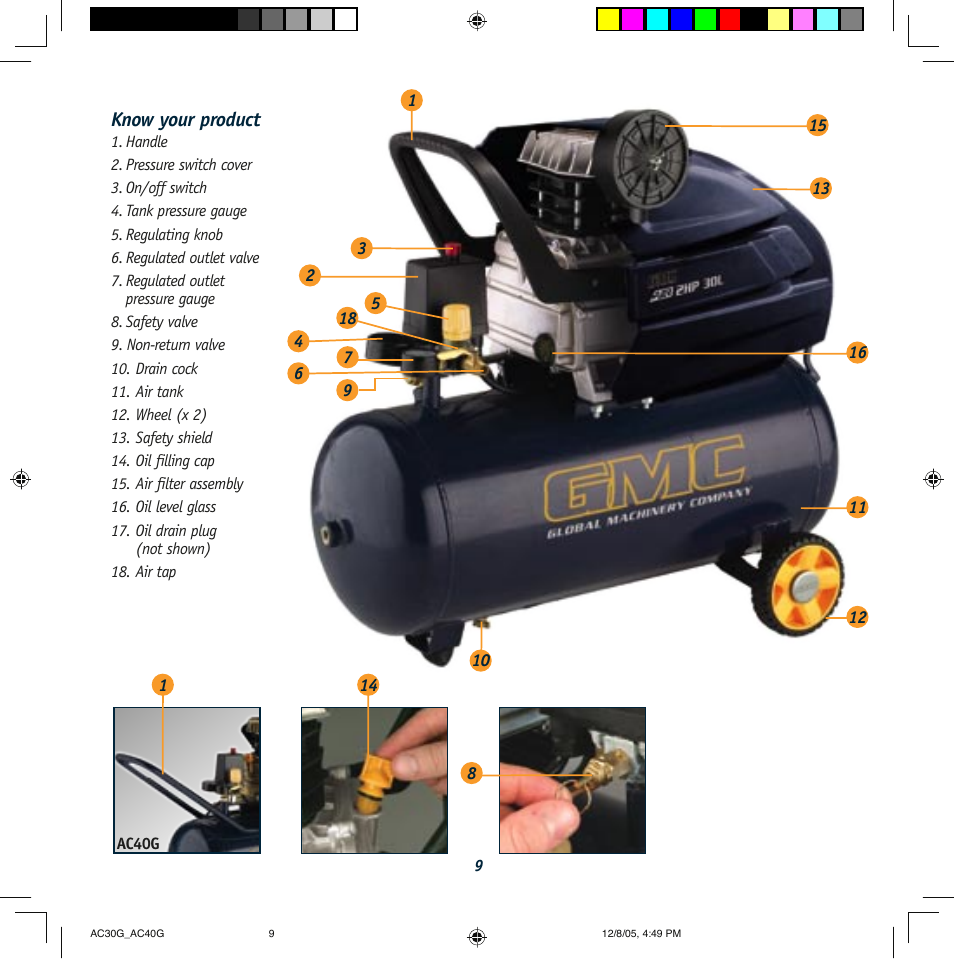 Global Machinery Company AC30G User Manual | Page 9 / 16