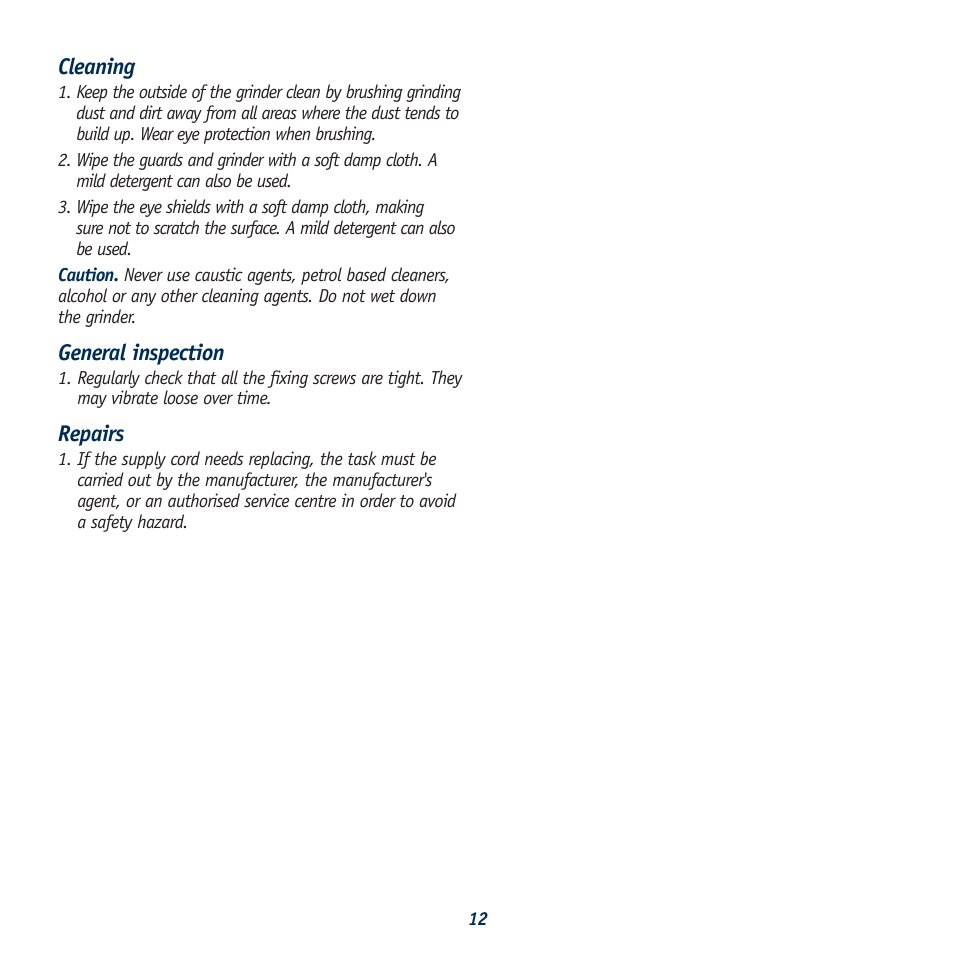 Global Machinery Company BG834HPL User Manual | Page 12 / 13