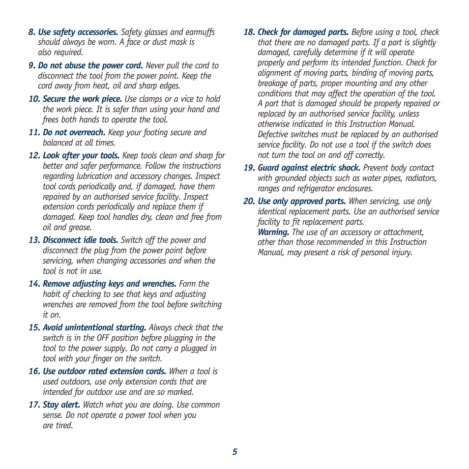 Global Machinery Company BG834HPL User Manual | Page 5 / 13