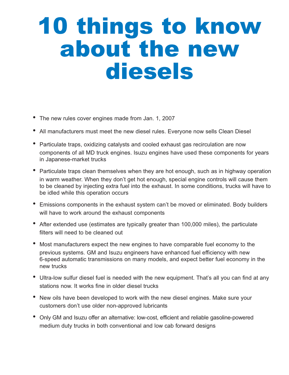 10 things to know about the new diesels | Global Machinery Company T7500 User Manual | Page 24 / 24