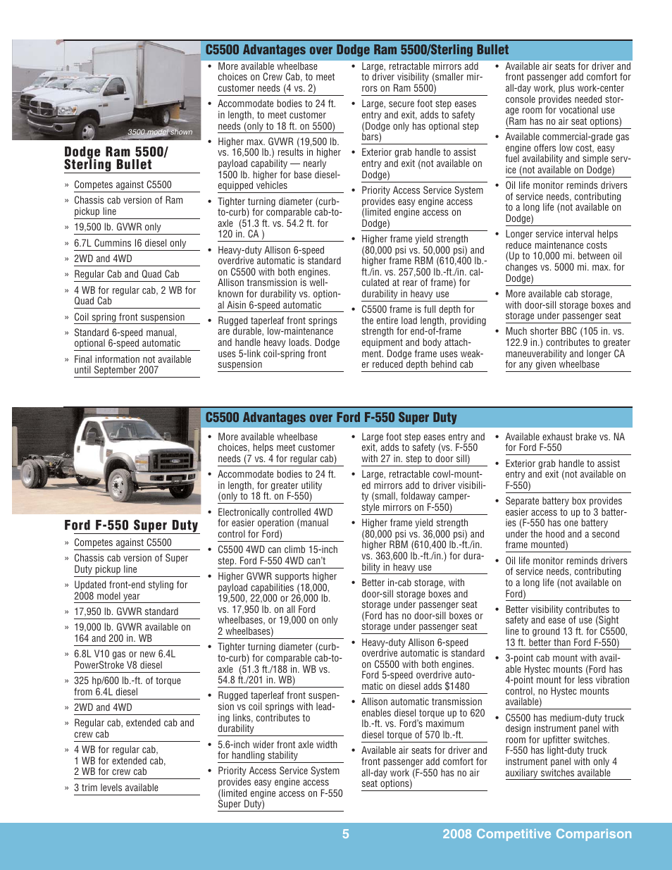 Ford f-550 super duty | Global Machinery Company T7500 User Manual | Page 9 / 24