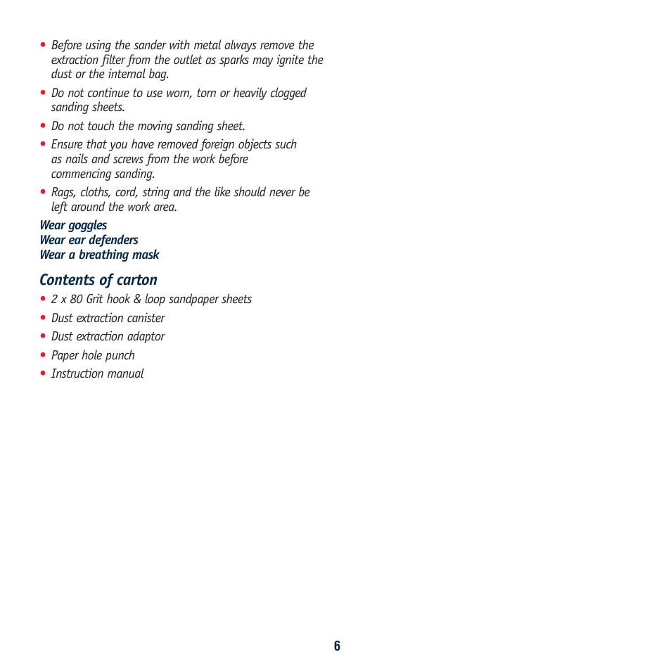 Contents of carton | Global Machinery Company SA350 User Manual | Page 6 / 12