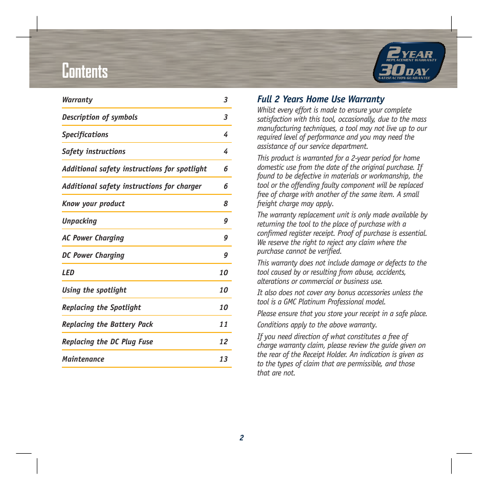 Global Machinery Company VEC117 User Manual | Page 2 / 16